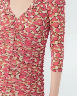 Marcelle Pleated Mesh Dress