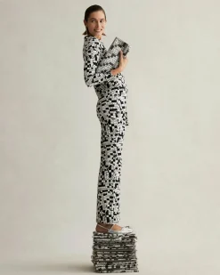 Michelle Jumpsuit In Tiny Dvf 50Th Crossword Ivory