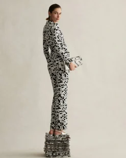 Michelle Jumpsuit In Tiny Dvf 50Th Crossword Ivory