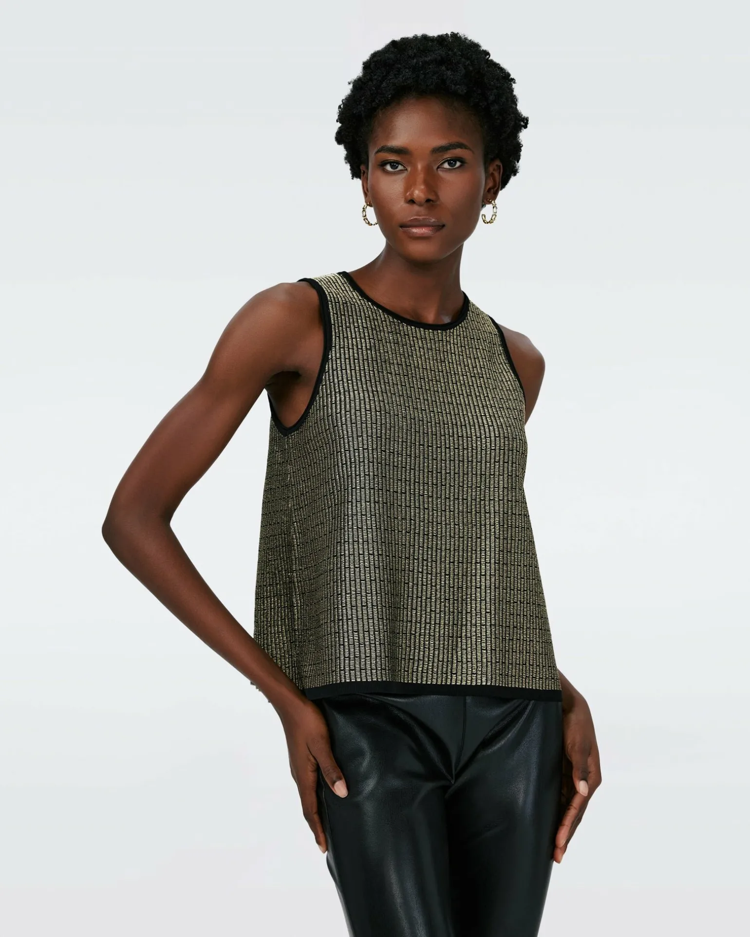 Morgause Metallic Knit Jacquard Top