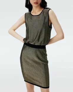 Richie Metallic Knit Jacquard Dress