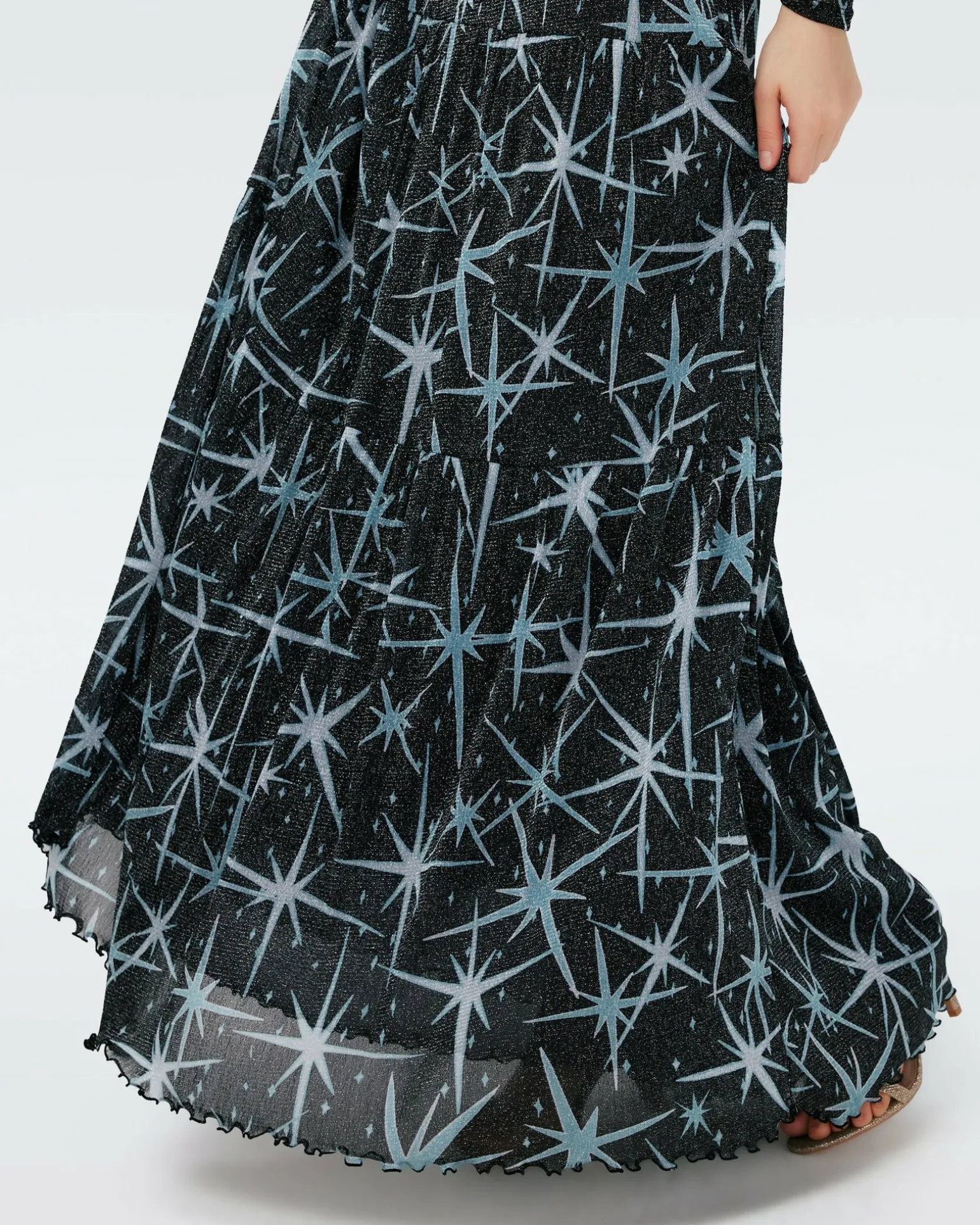 Stassi Metallic Mesh Dress