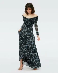 Stassi Metallic Mesh Dress